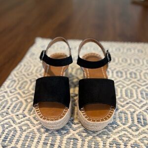 Target Black Suede Wedges 6W